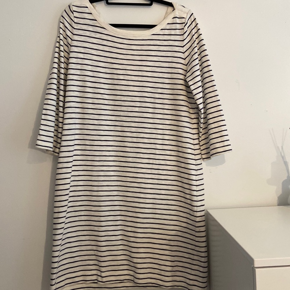 Banana republic 100% cotton dress, white with black stripes